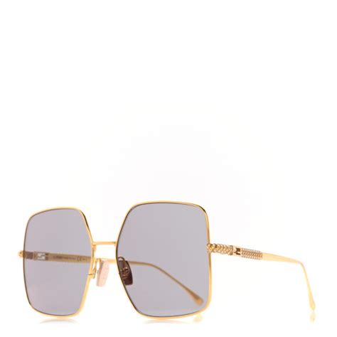 FENDI Metal Crystal Square Sunglasses FF 0439/S Gold